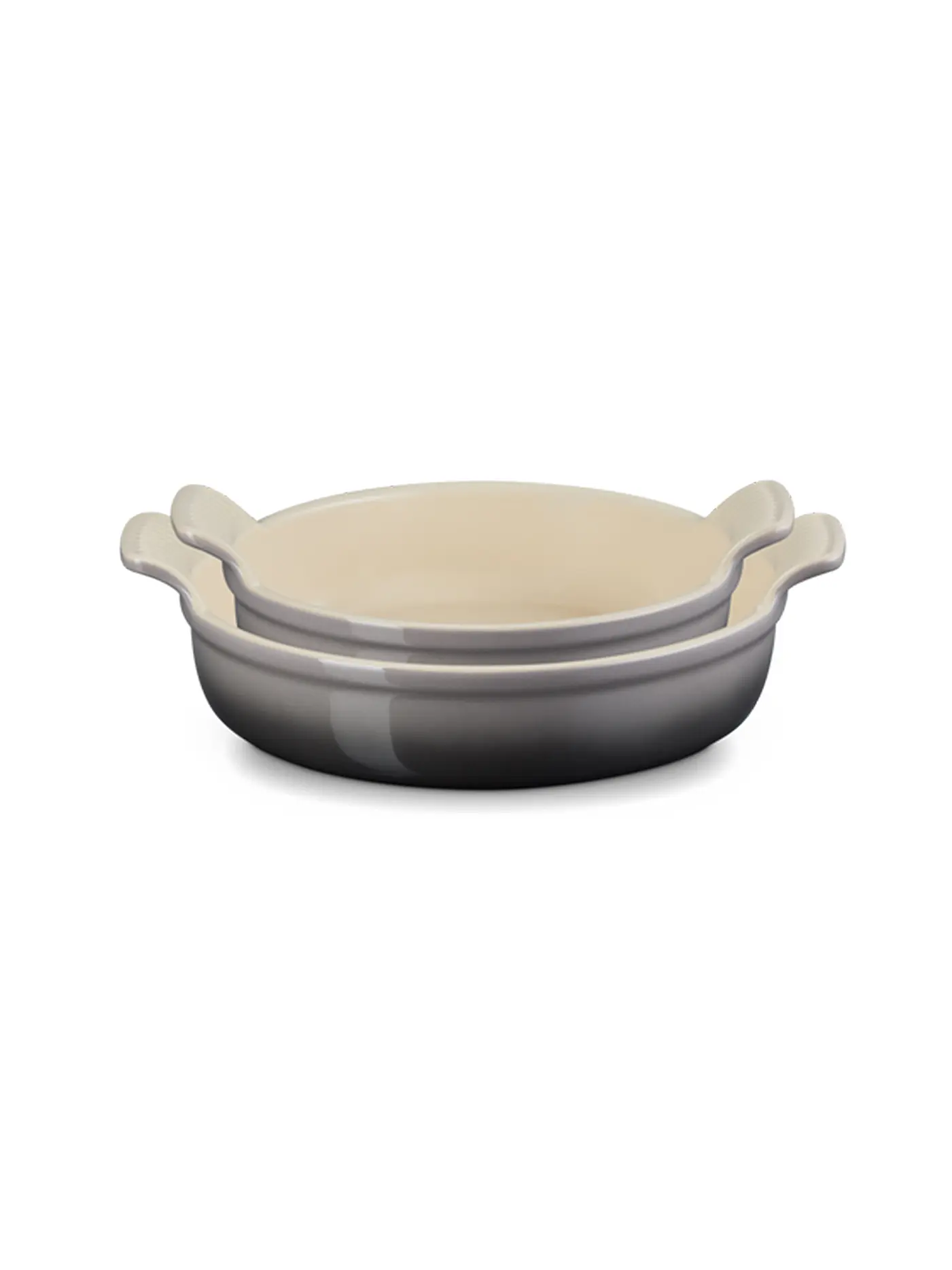 LE CREUSET | Runde Auflaufform Tradition aus Steinzeug 20cm und 24cm 2er-Set Azure | grau